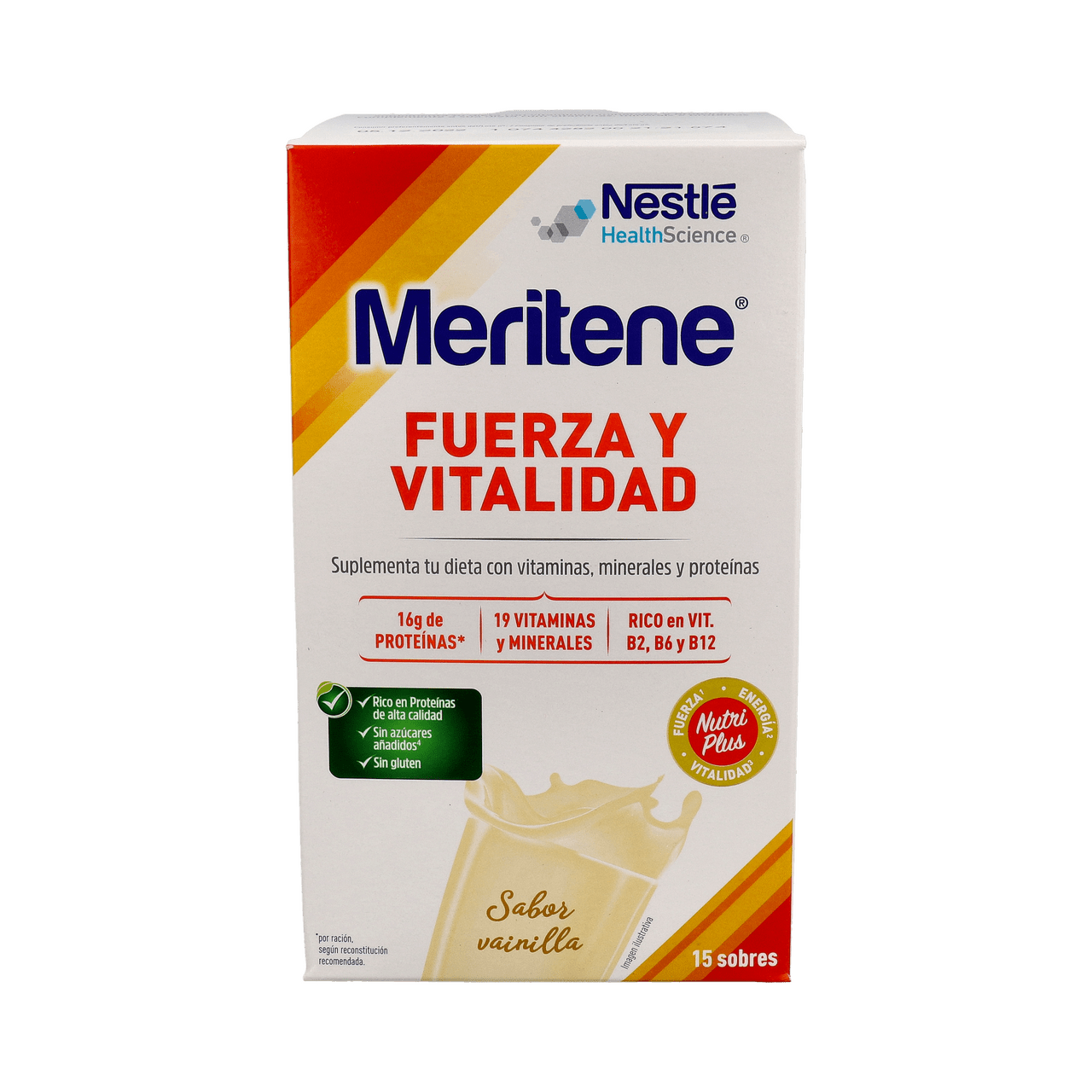 MERITENE FUERZA Y VITALIDAD BATIDO 15 SOBRES 30 G SABOR VAINILLA
