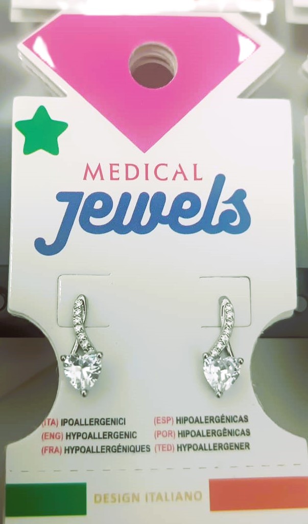 JEWELS PENDIENTE CORAZÓN BLANCO