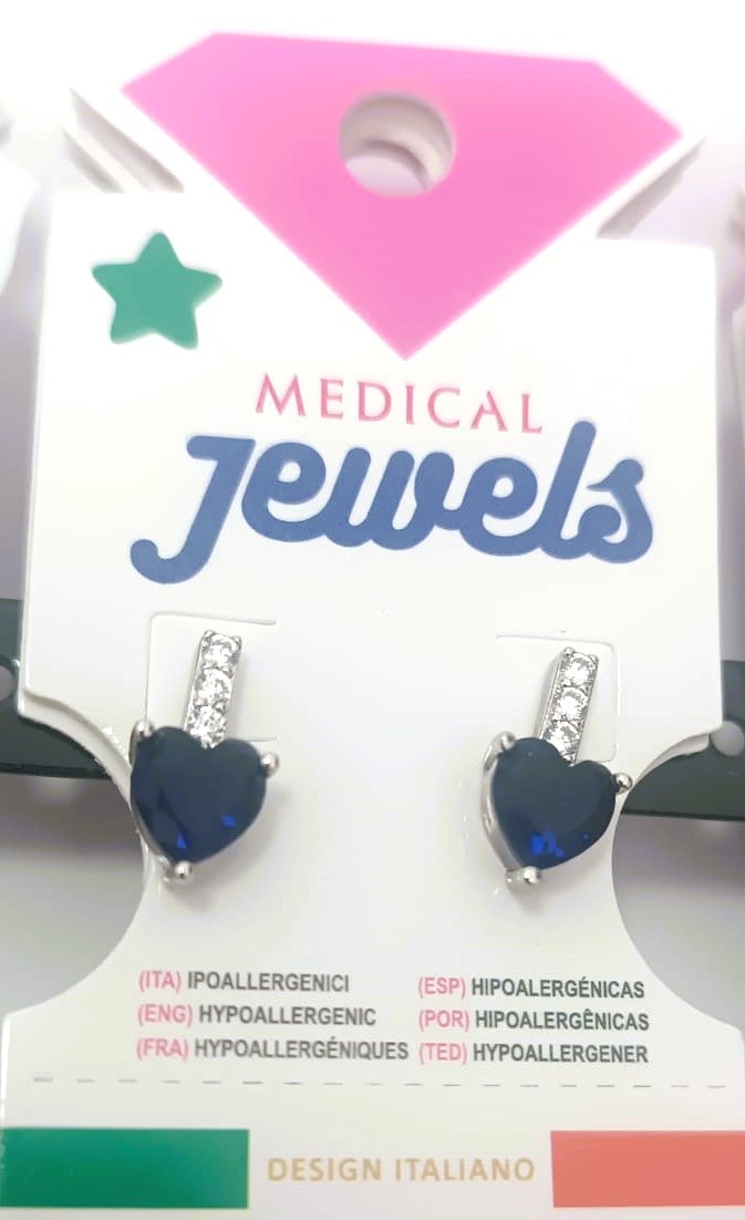 JEWELS PENDIENTE CORAZÓN AZUL