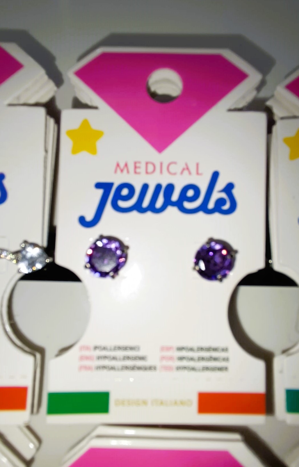JEWELS PENDIENTE PUNTO LUZ VIOLA 7MM