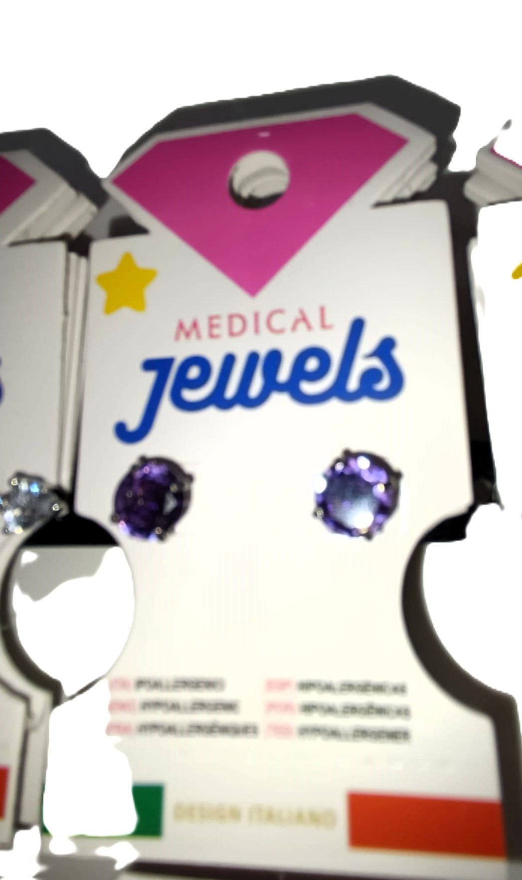 JEWELS PENDIENTE PUNTO LUZ VIOLA 7MM