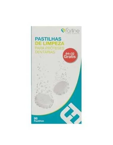 FARLINE PASTILLAS LIMPIADORAS LIMPIEZA PROTESIS DENTAL 96 TABLETAS