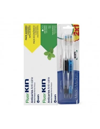 FLUORKIN PASTA DUPLO 125ML + CEPILLOS