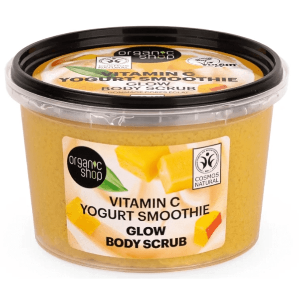 ORGANIC SHOP EXFOLIANTE CORPORAL CON EFECTO GLOW BATIDO DE YOGUR CON VITAMINA C 250ML