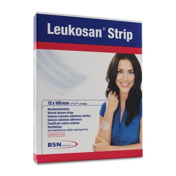 LEUKOSAN STRIP SUTURA CUTANEA ESTERIL TIRA 100 MM  X 12 MM 12 TIRAS