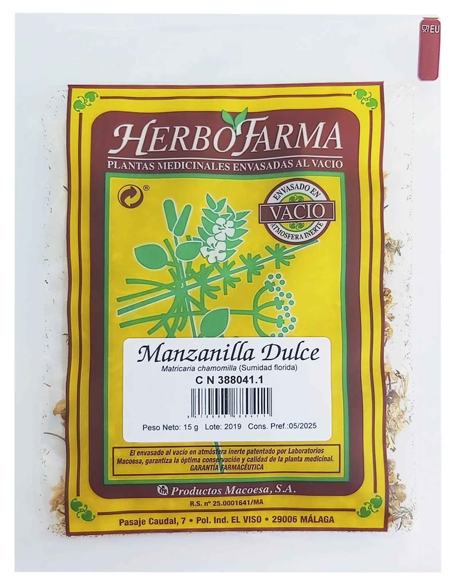 MANZANILLA DULCE HERBOFARMA 1 ENVASE 15 G