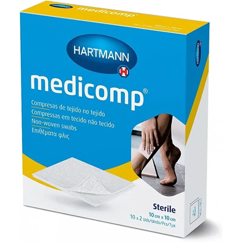 MEDICOMP COMPRESAS APOSITO ESTERIL 10 SOBRES 2 UNIDADES 10 CM X 10 CM