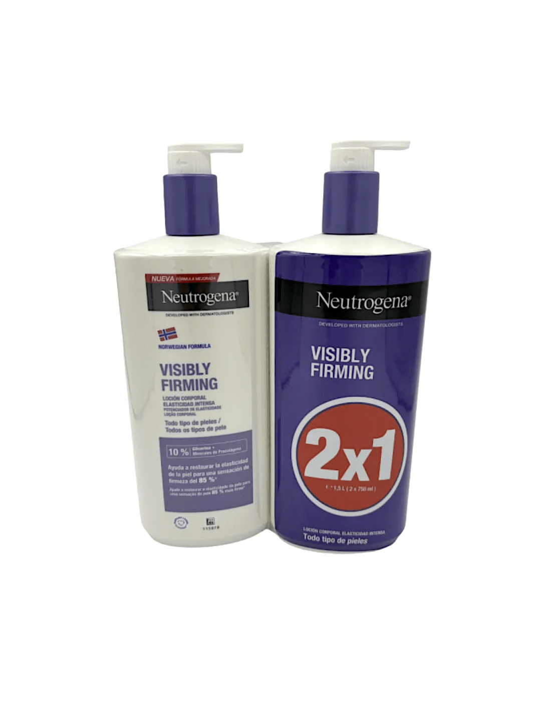 NEUTROGENA VISIBLY RENEW LOCION CORPORAL REAFIRMANTE 2 ENVASES 750 ML