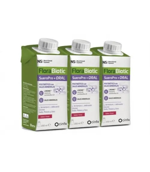 NS FLORABIOTIC SUEROPRO+ ORAL 3 ENVASES 200 ML SABOR FRESA