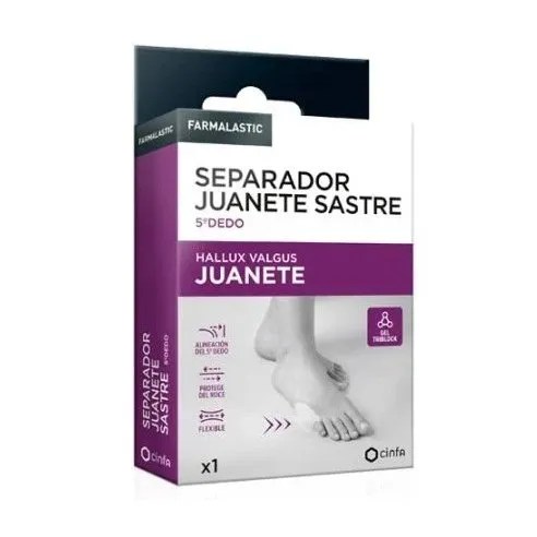 SEPARADOR JUANETE SASTRE 5º DEDO FARMALASTIC 1 UNIDAD TALLA UNICA