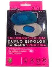 TALONERA SILICONA DUPLO ESPOLON FORRADA VP NATURA FOOT CARE 2 UNIDADES TALLA L