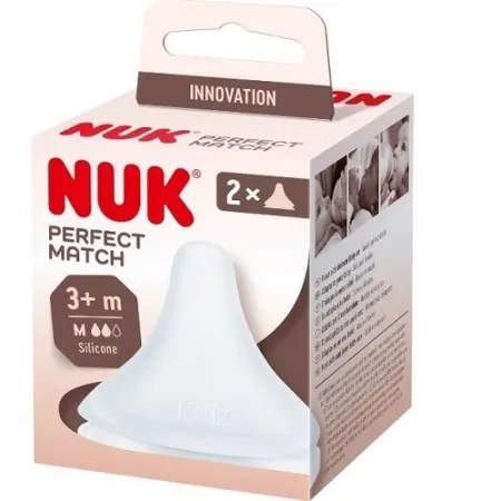 TETINA SILICONA ANTICOLICO NUK PERFECT MATCH FLUJO S 2 UNIDADES
