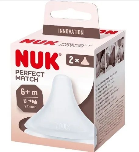 TETINA SILICONA ANTICOLICO NUK PERFECT MATCH FLOW CONTROL 2 UNIDADES