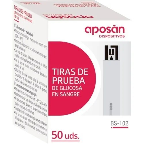 TIRAS REACTIVAS GLUCEMIA APOSAN 50 UNIDADES