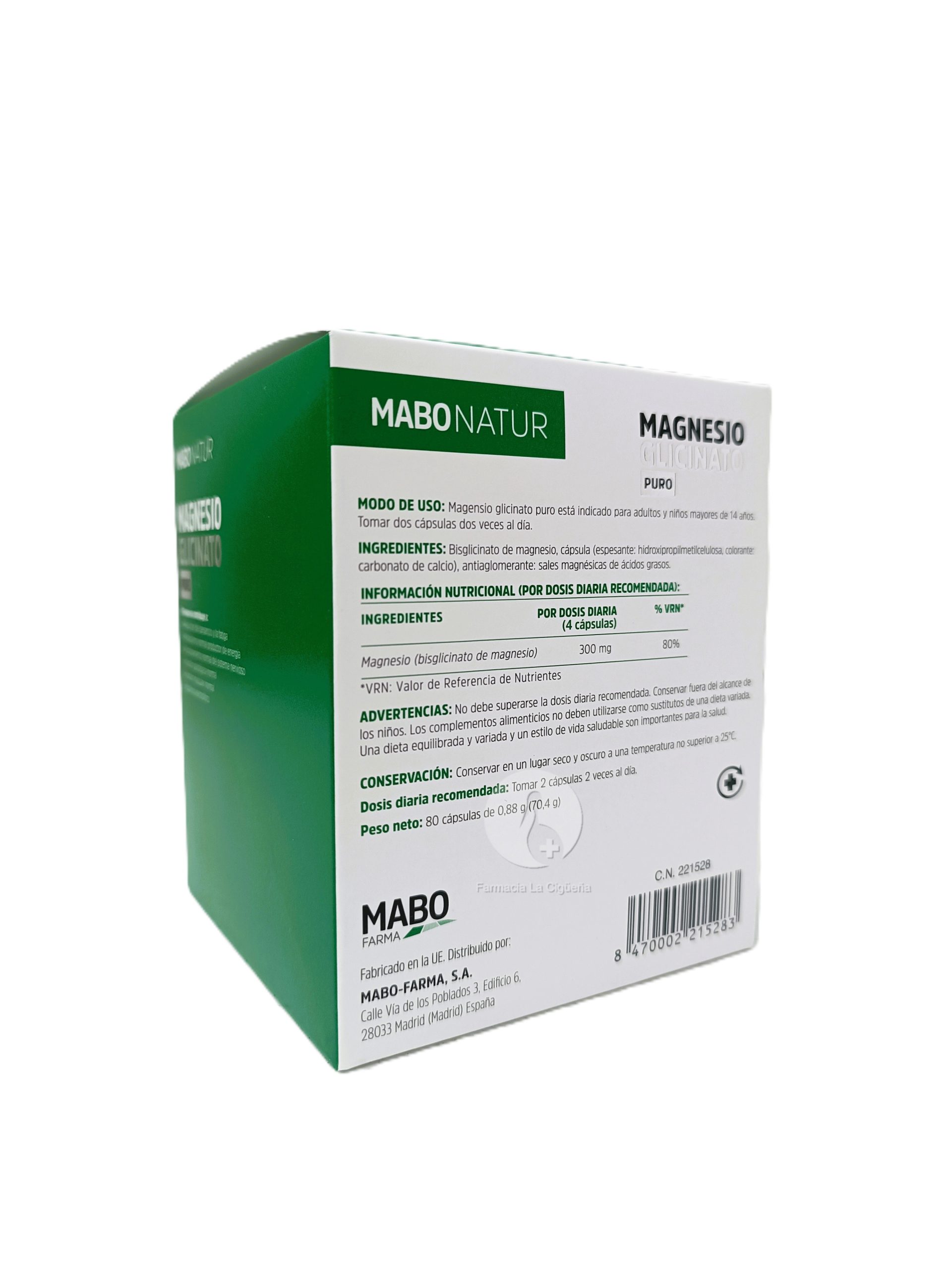 MABONATUR MAGNESIO GLICINATO PURO 80 CAPSULAS