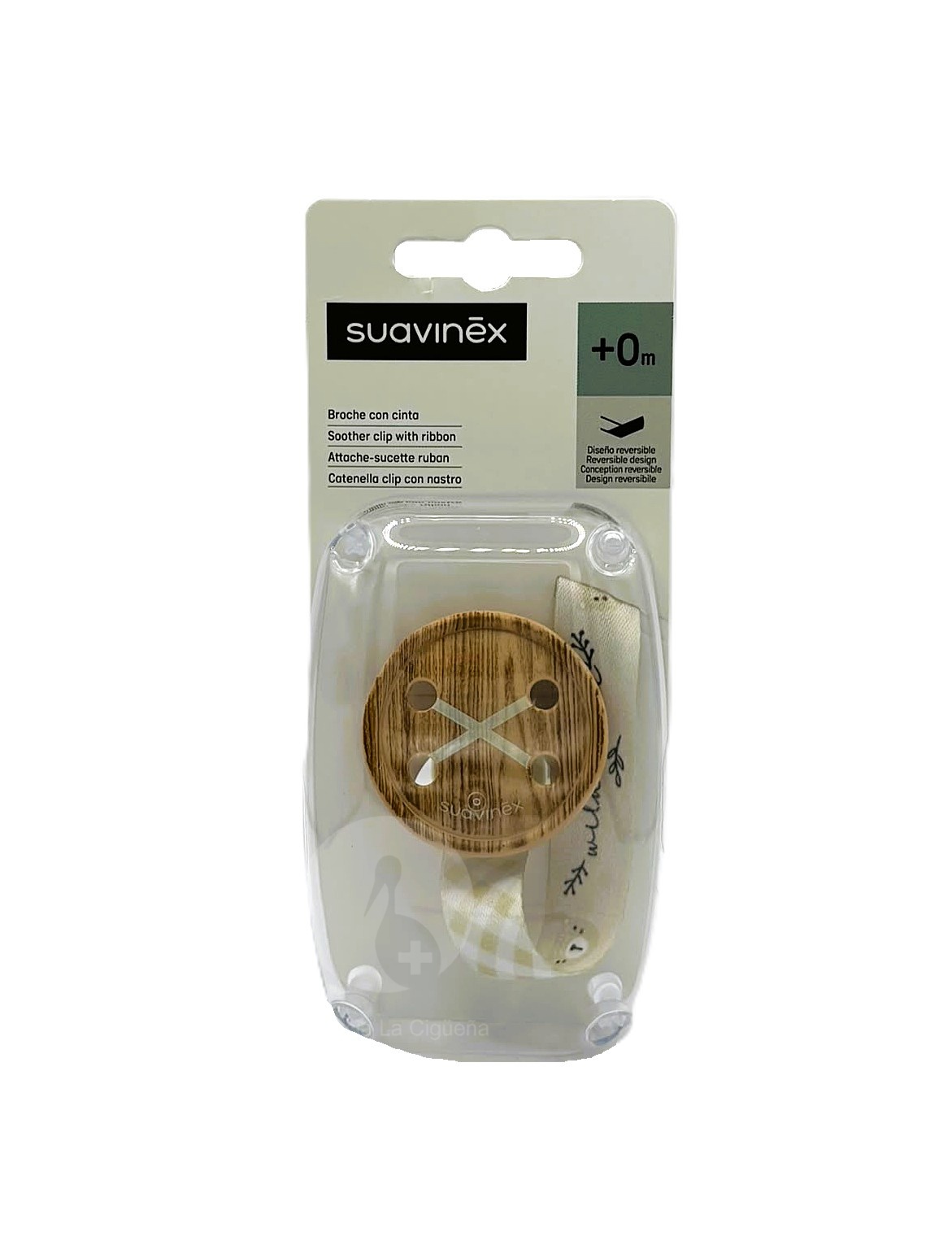 BROCHE REDONDO BOTON CON CINTA SUAVINEX 1 UNIDAD