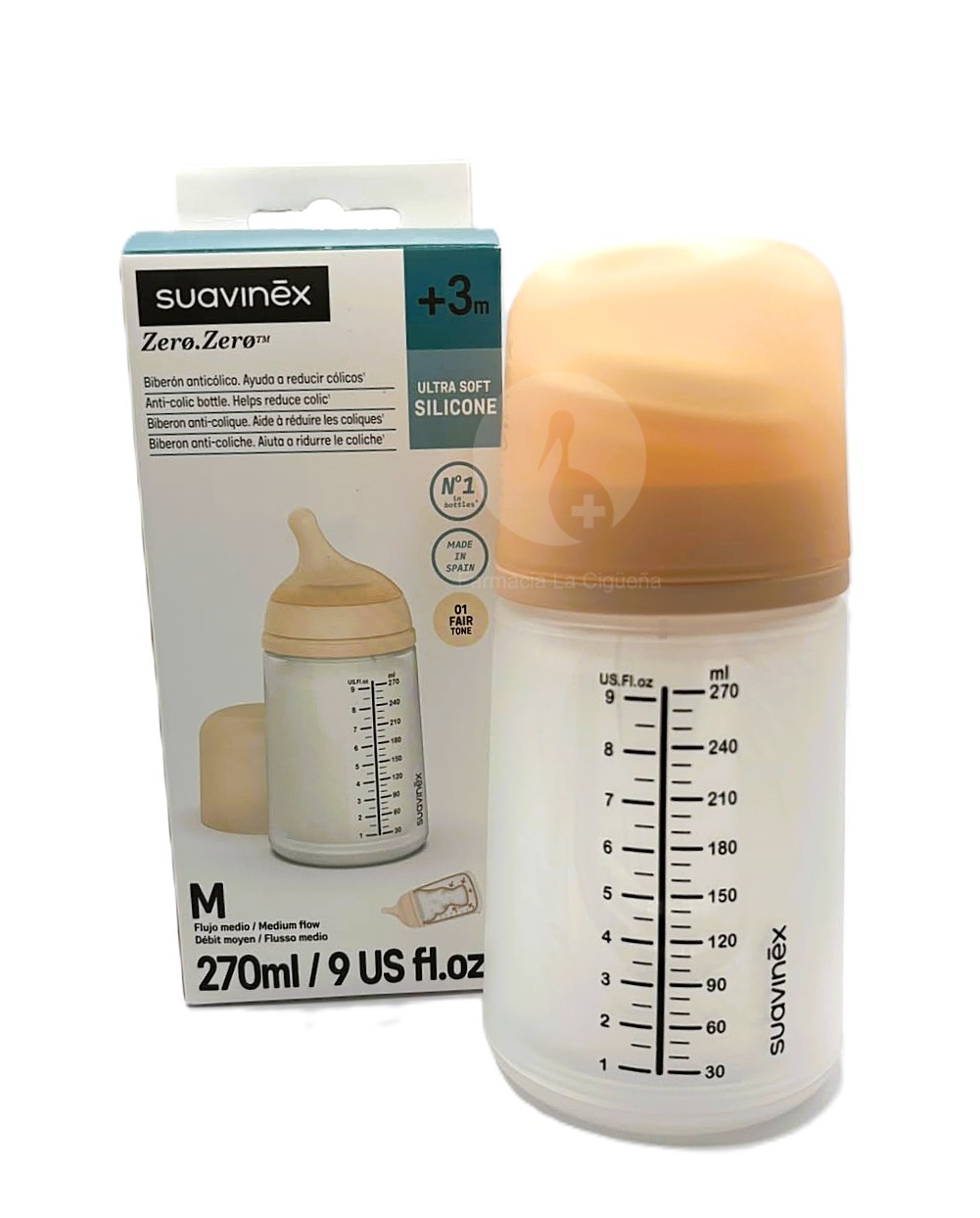 BIBERON ANTICOLICO T SILICONA SUAVINEX M 270 ML