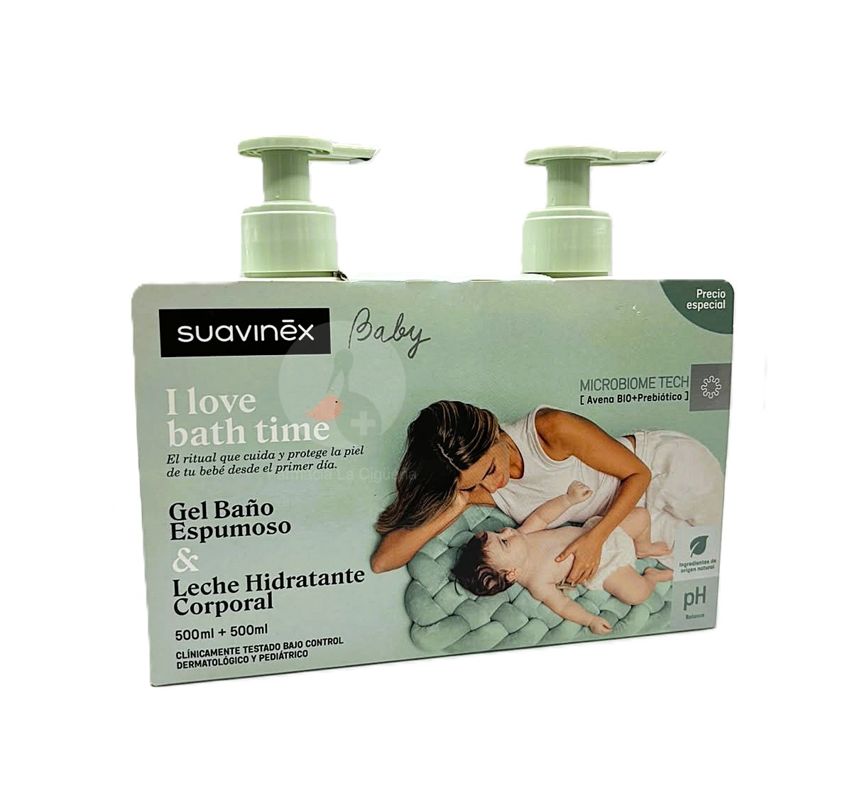 SUAVINEX BABY I LOVE BATH TIME 1 ENVASE 500 ML GEL BAÑO ESPUMOSO + 1 ENVASE 500 ML LECHE HIDRATANTE