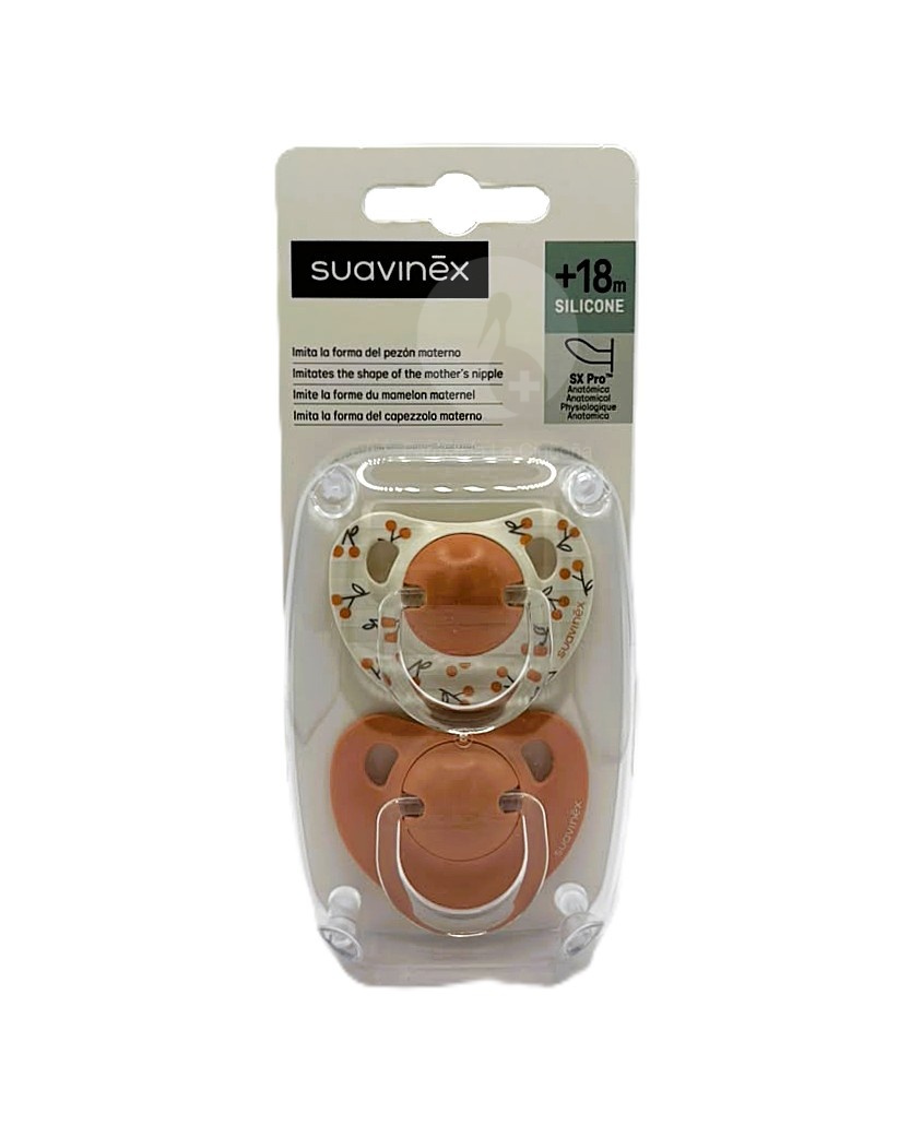 CHUPETE SILICONA ANATOMICO SUAVINEX CLASICO + 18 MESES 2 UNIDADES