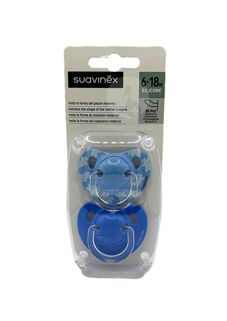 CHUPETE SILICONA ANATOMICO SUAVINEX CLASICO 6 – 18 MESES 2 UNIDADES