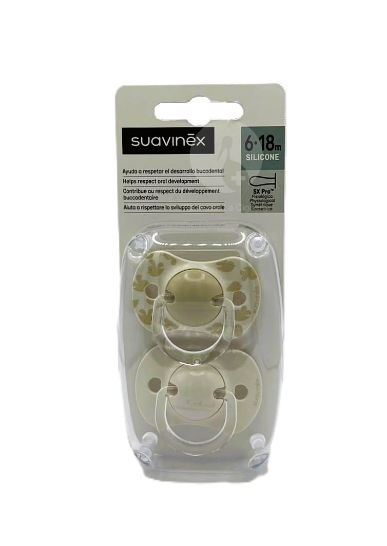 CHUPETE SILICONA FISIOLOGICO SUAVINEX 6 – 18 MESES 2 UNIDADES