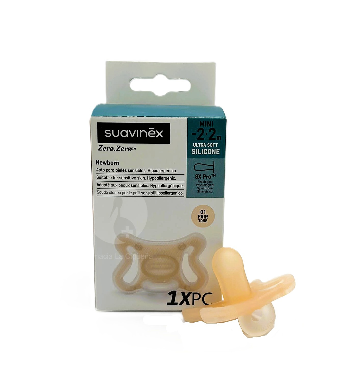 CHUPETE SILICONA FISIOLOGICO SUAVINEX SX PRO ZERO-ZERO -2 – 2 MESES 1 UNIDAD