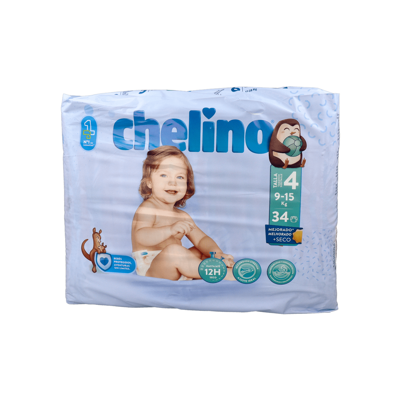 PAÑAL INFANTIL CHELINO TALLA 4 9 – 15 KG 36 PAÑALES