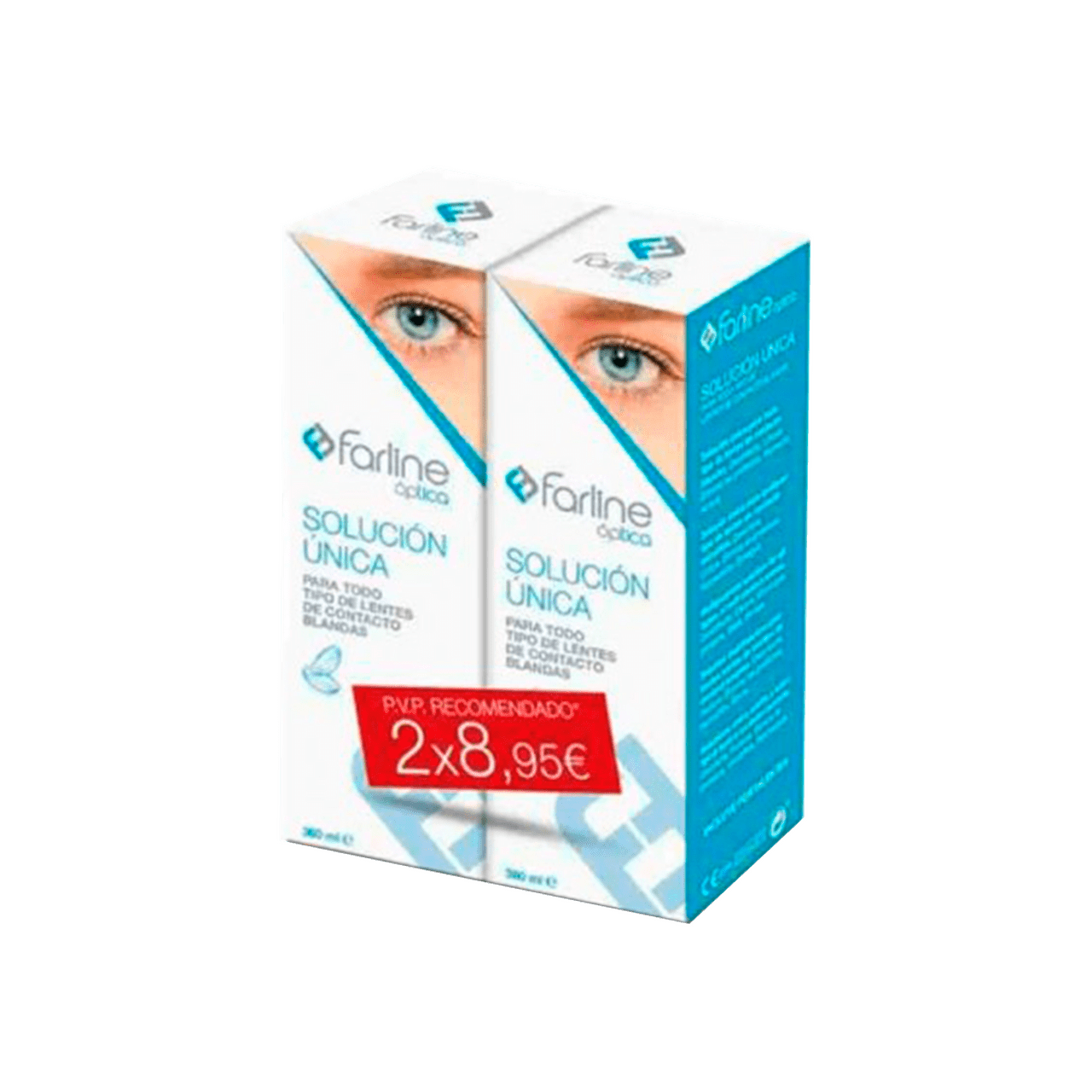 FARLINE OPTICA SOLUCION UNICA LENTES DE CONTACTO 2 ENVASES 360 ML DUPLO