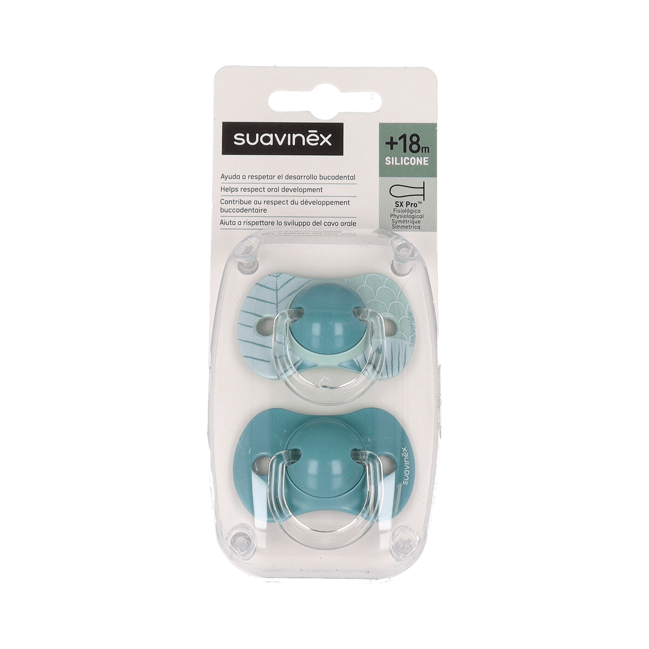 CHUPETE SILICONA FISIOLOGICO SUAVINEX + 18 MESES 2 UNIDADES