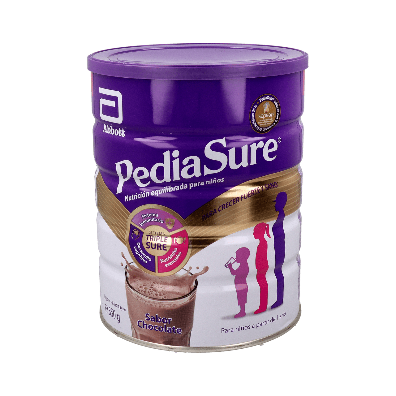 PEDIASURE POLVO 1 LATA 850 G SABOR CHOCOLATE