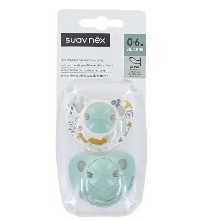 CHUPETE SILICONA ANATOMICO SUAVINEX CLASICO 0 – 6 MESES 2 UNIDADES