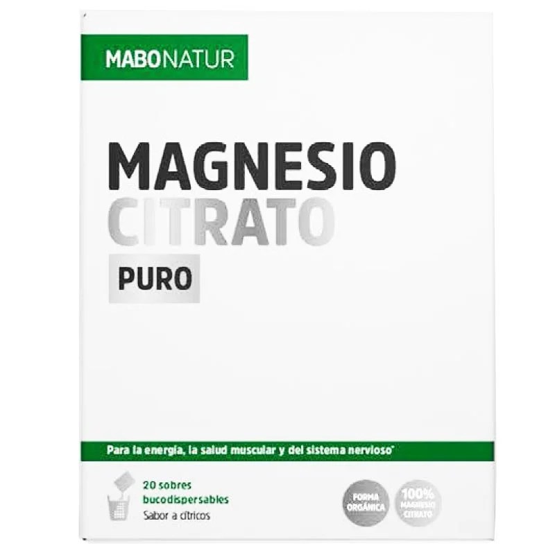 MABONATUR MAGNESIO CITRATO PURO 20 SOBRES BUCODISPERSABLES 5,3 G SABOR A CITRICOS