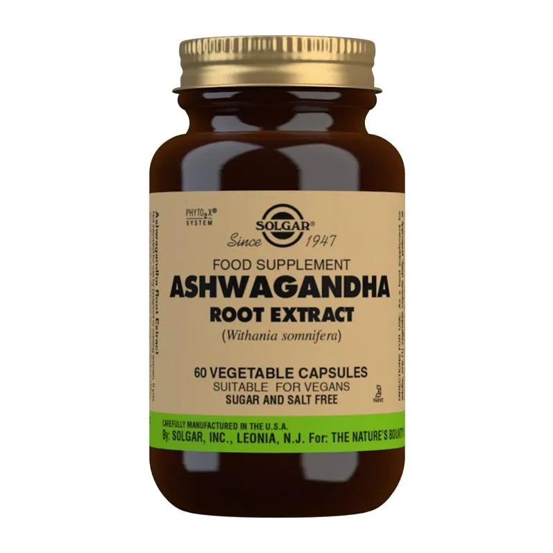 SOLGAR EXTRACTO DE RAIZ DE ASHWAGANDHA 60 CAPSULAS VEGETALES