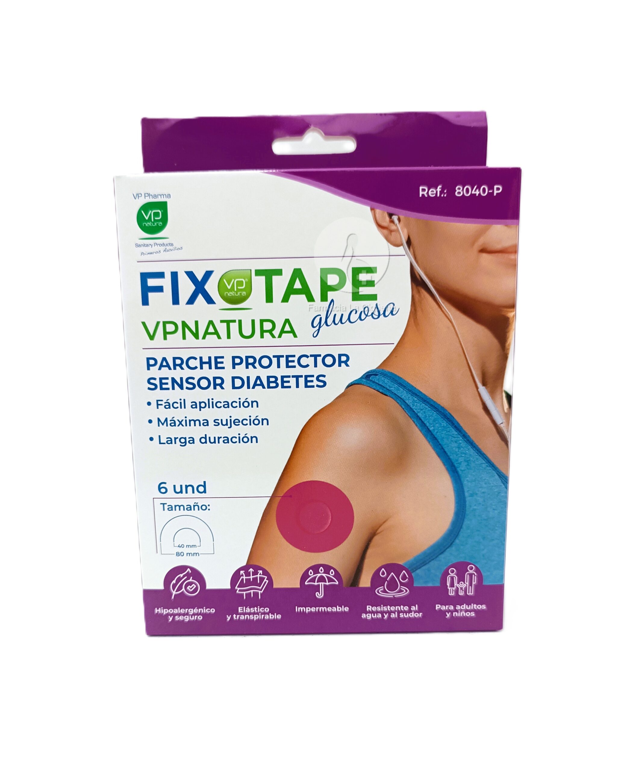 VP NATURA PARCHE PROTECTOR SENSOR DIABETES 6 UNIDADES COLOR ROSA