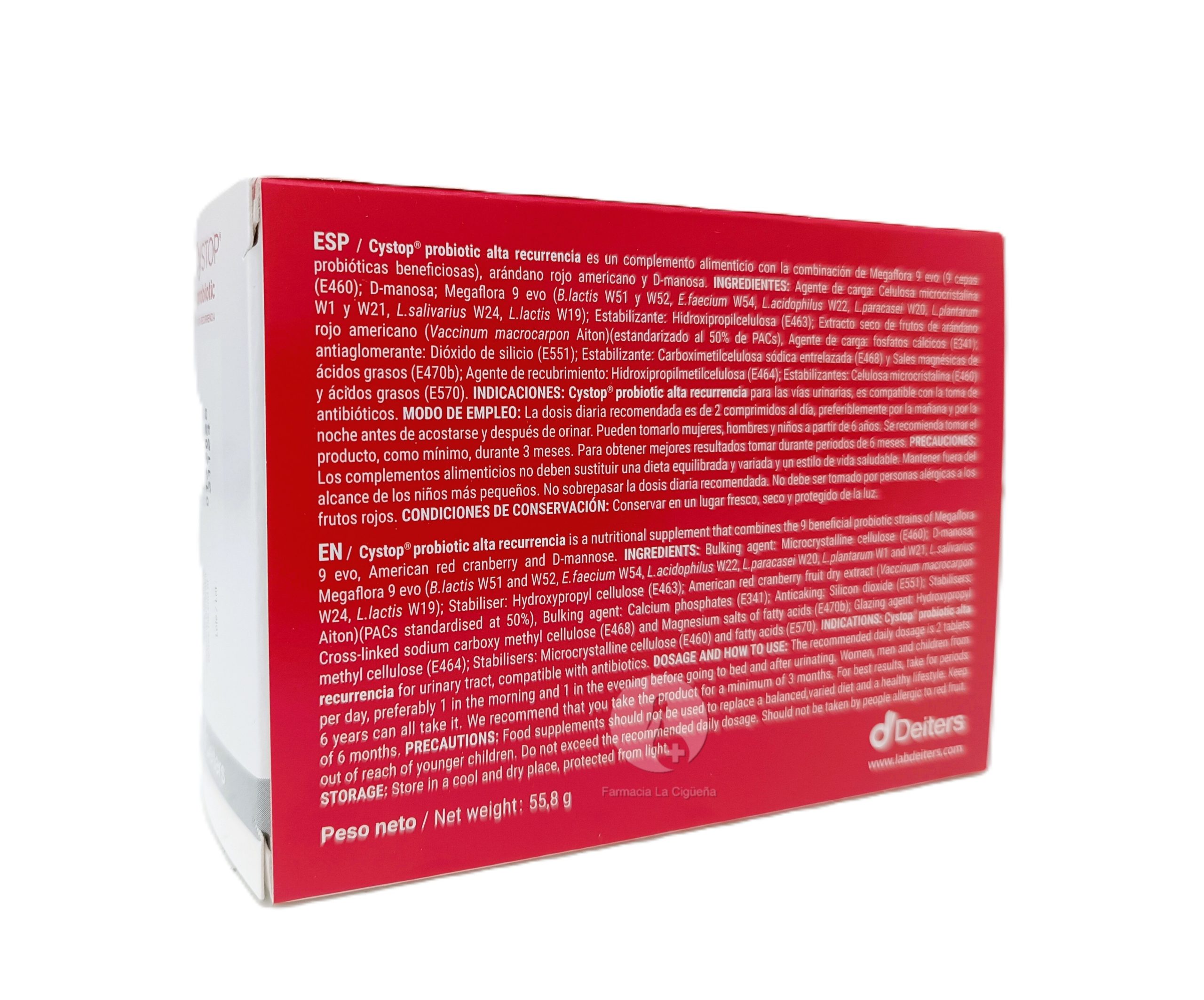 CYSTOP PROBIOTIC ALTA RECURRENCIA 60 COMPRIMIDOS BICAPA