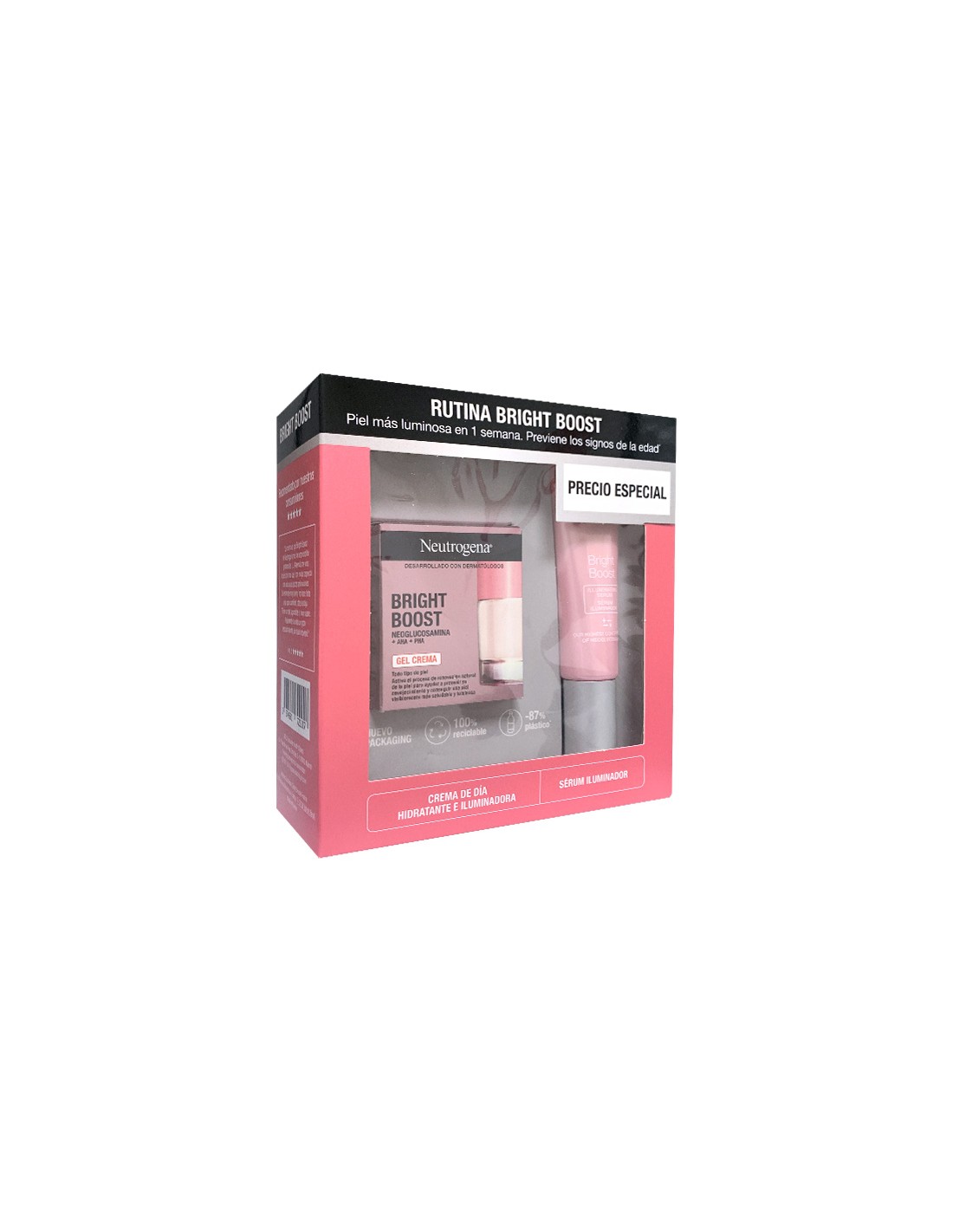 NEUTROGENA BRIGHT BOOST CREMA GEL + SERUM 1 ENVASE 50 ML + 1 ENVASE 30 ML PACK PROMOCIONAL