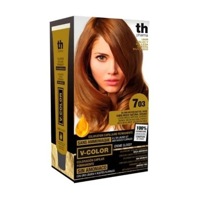 TH PHARMA VITALIA SIN AMONIACO COLORACION CAPILAR PERMANENTE COLOR 7.03 RUBIO MEDIO NATURAL DORADO