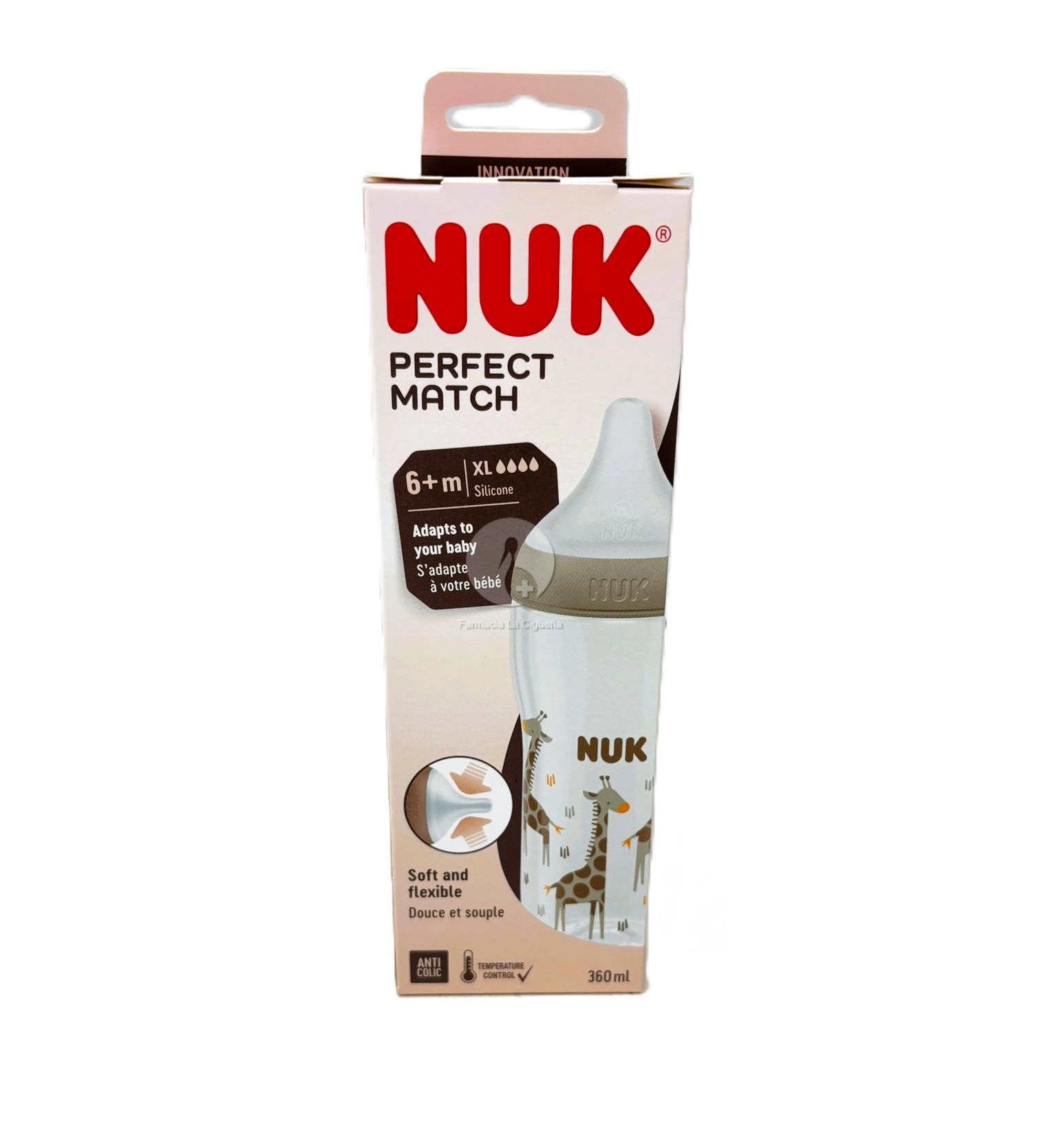 BIBERON PP SILICONA NUK PERFECT MATCH FLUJO XL 1 UNIDAD 360 ML