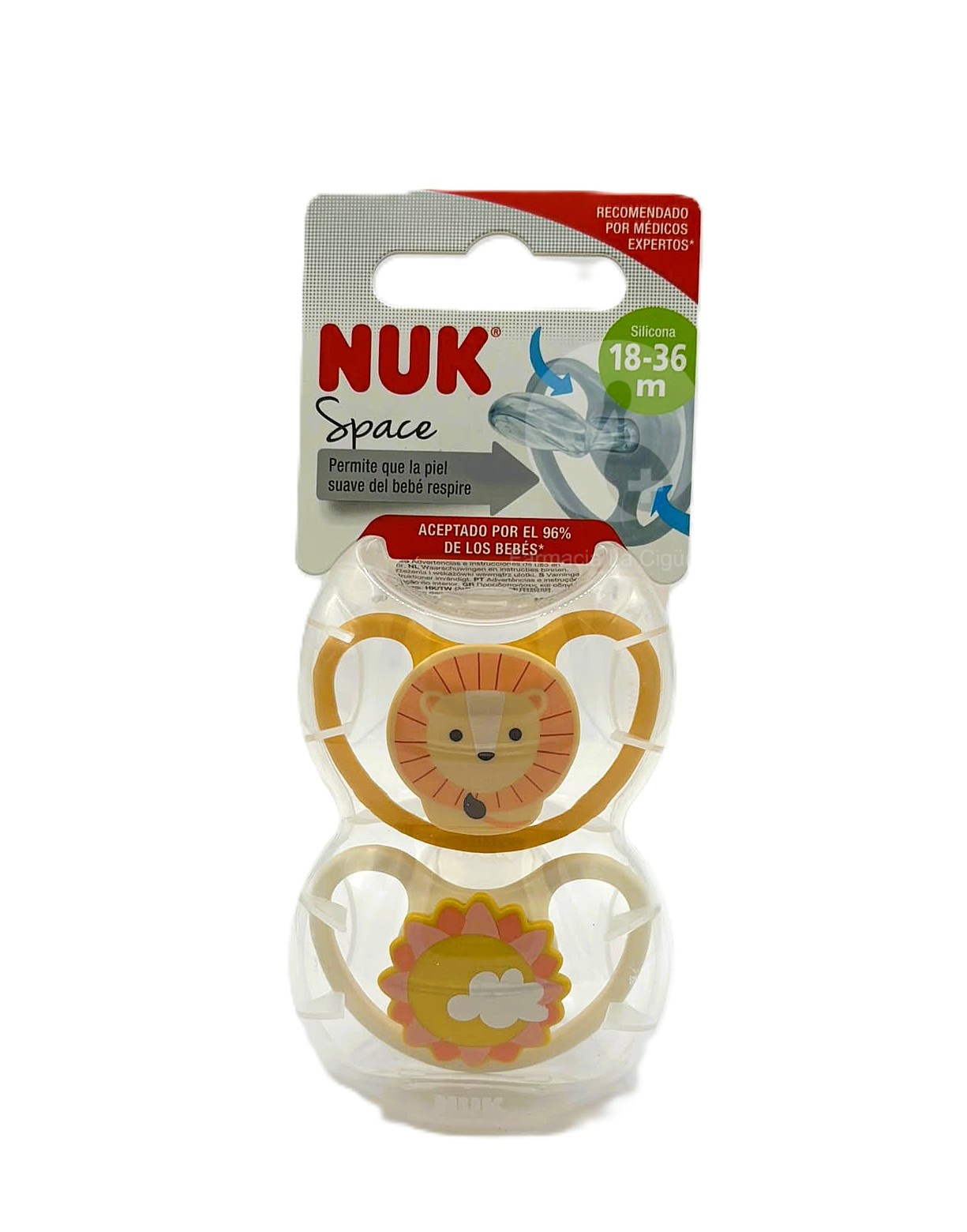 CHUPETE SILICONA NUK PM AIR 18 – 36 MESES 2 UNIDADES GATO