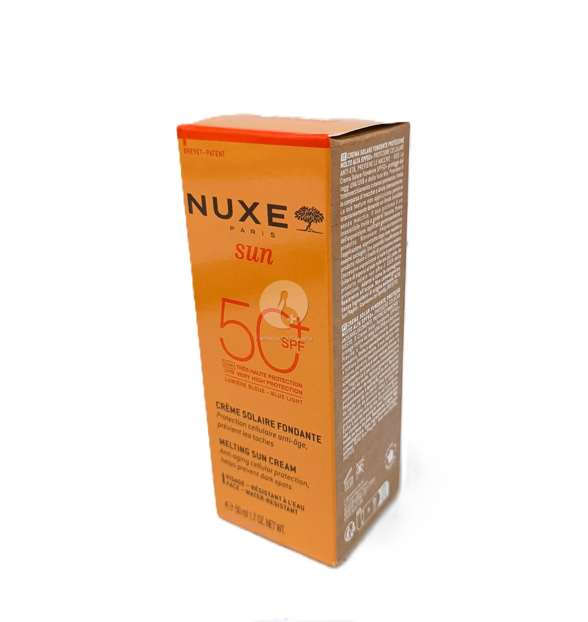 NUXE SUN CREMA SOLAR FUNDENTE ROSTRO SPF 50+ 1 TUBO 50 ML