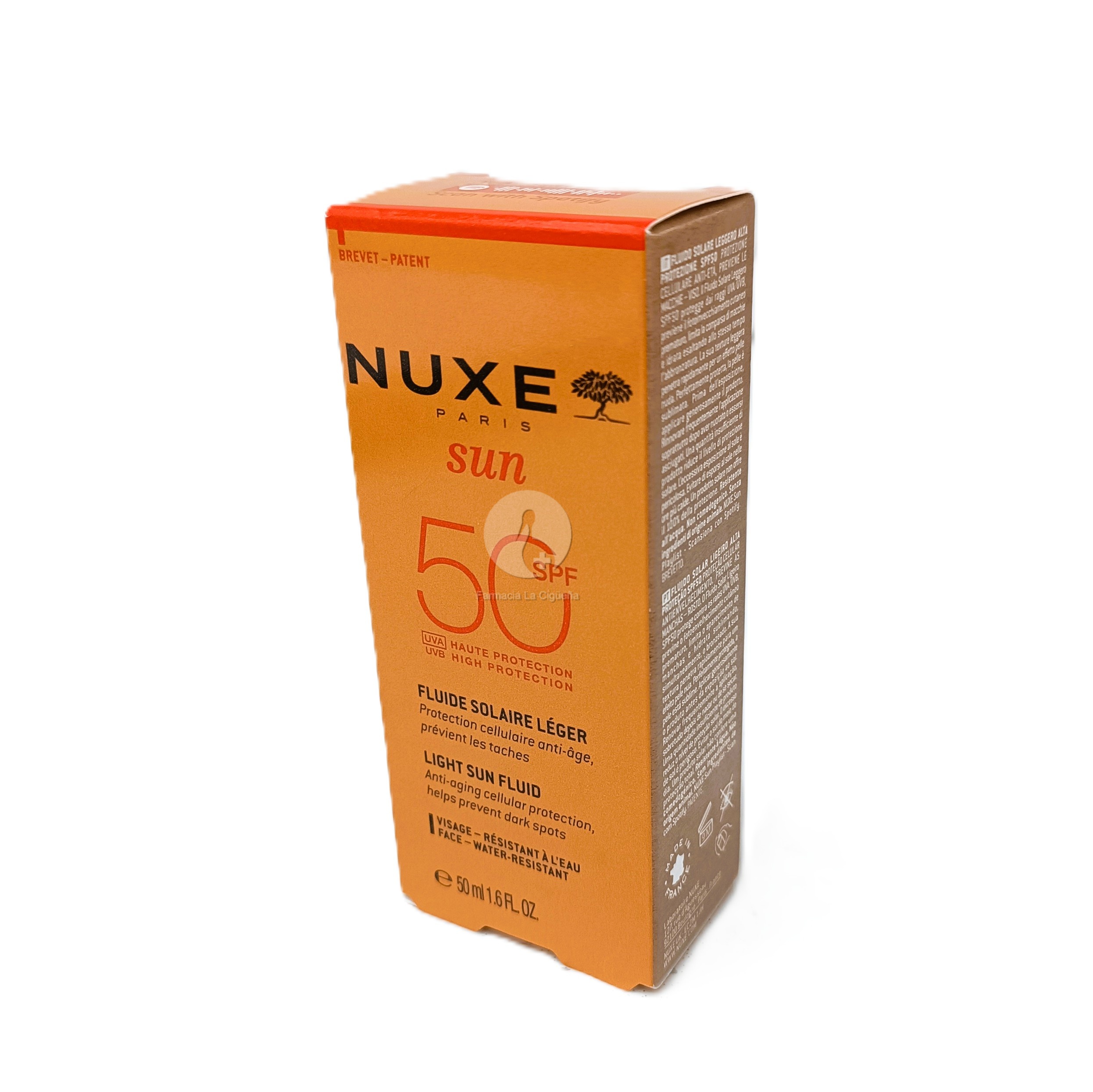 NUXE SUN FLUIDO LIGERO ROSTRO SPF 50 1 ENVASE 50 ML
