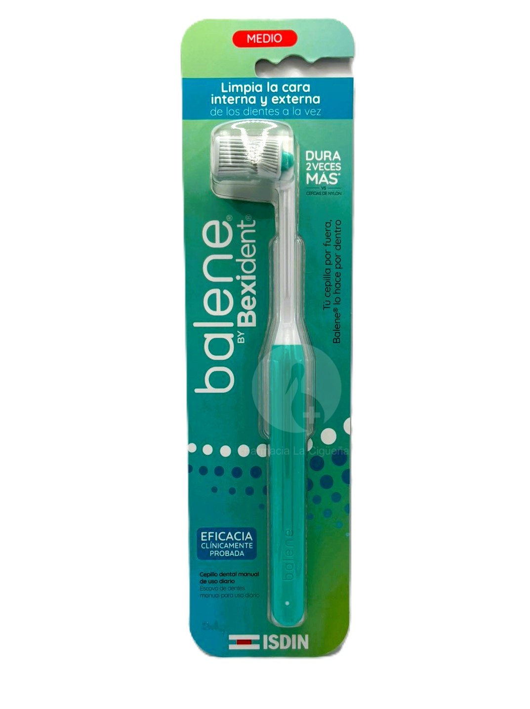 CEPILLO DENTAL ADULTO BALENE BY BEXIDENT 1 UNIDAD DUREZA MEDIA COLOR AGUAMARINA