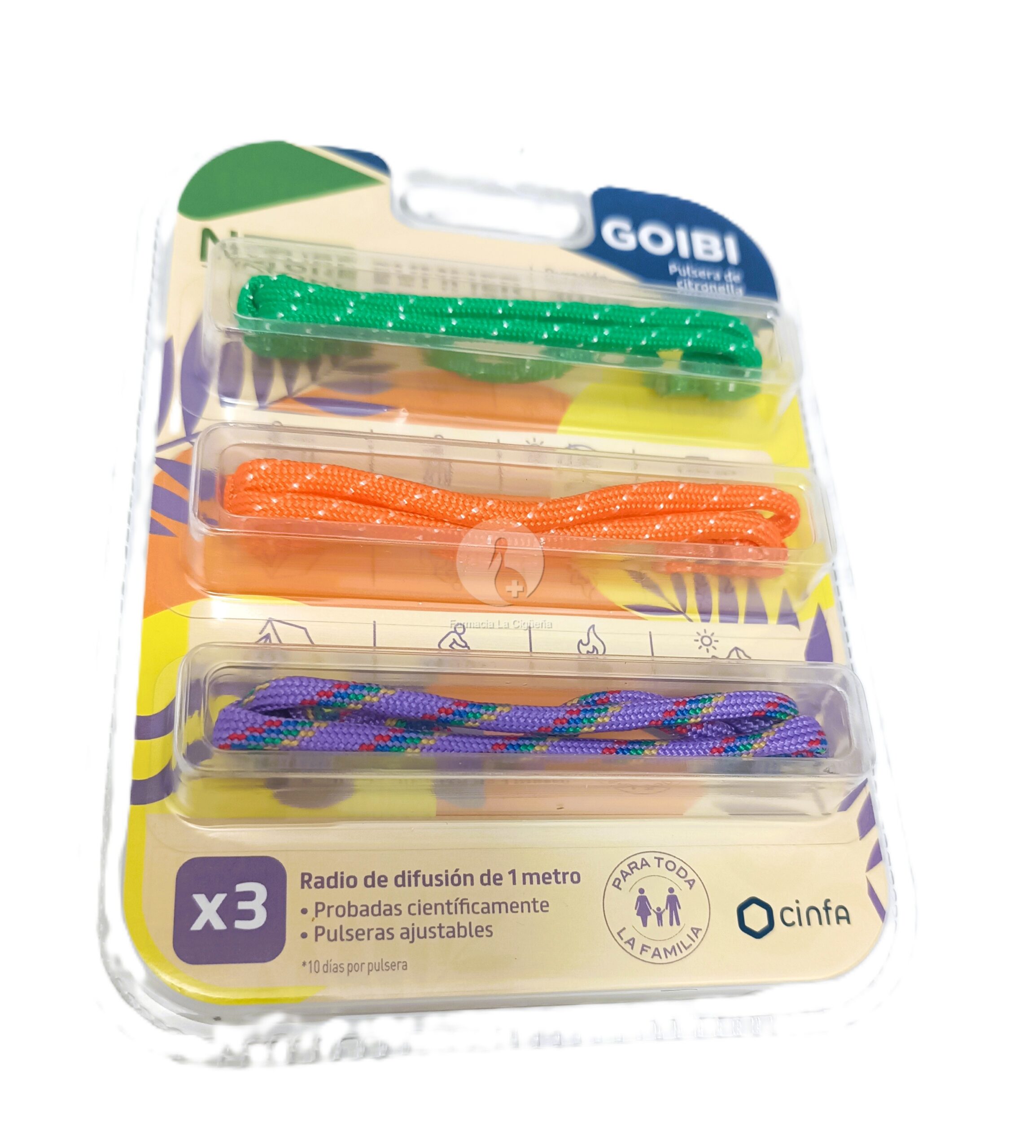 GOIBI PULSERA DE CITRONELLA NATURE 3 PULSERAS SUMMER