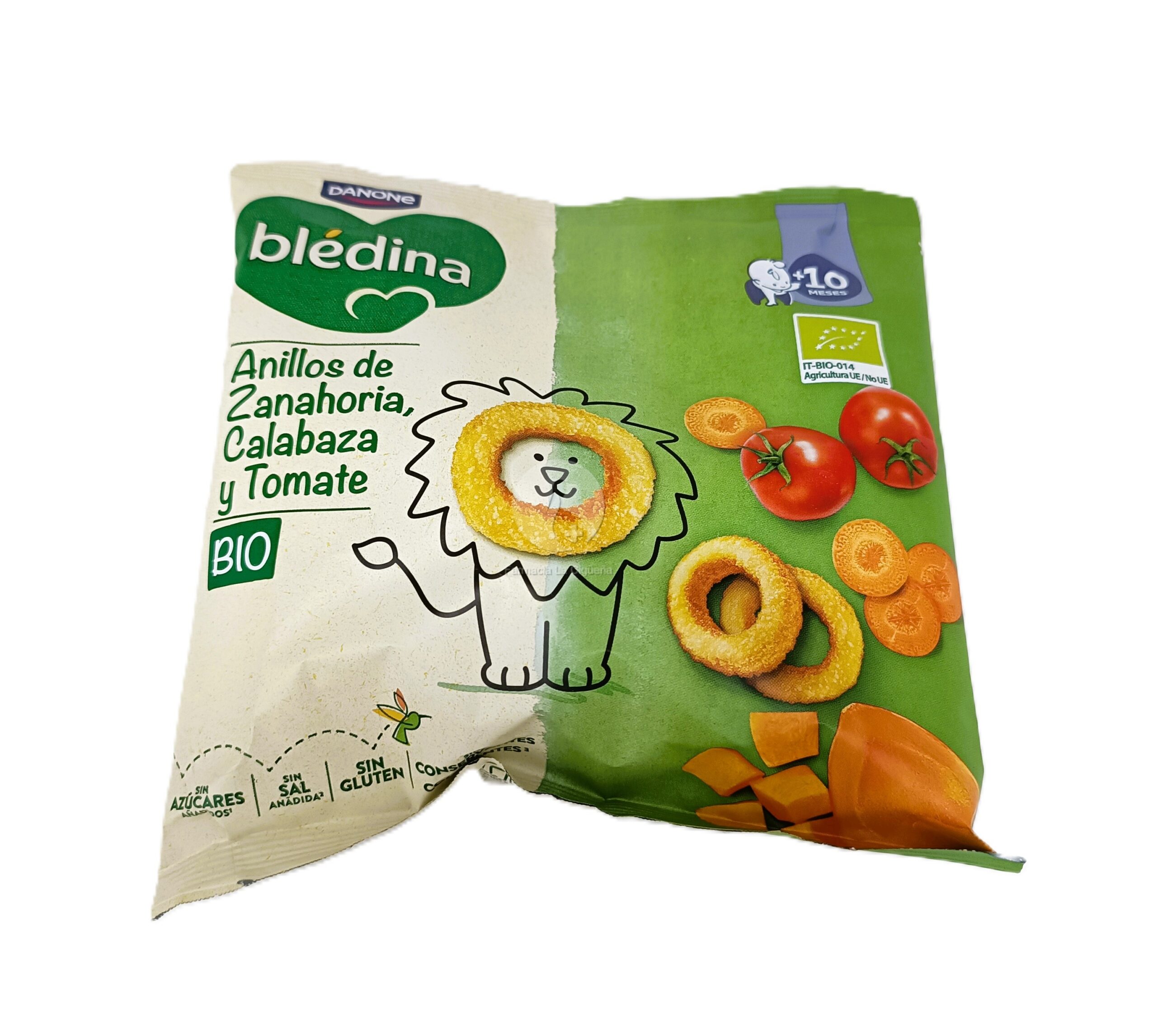 BLEDINA BIO SNACK ANILLOS DE ZANAHORIA CALABAZA Y TOMATE 1 ENVASE 20 G