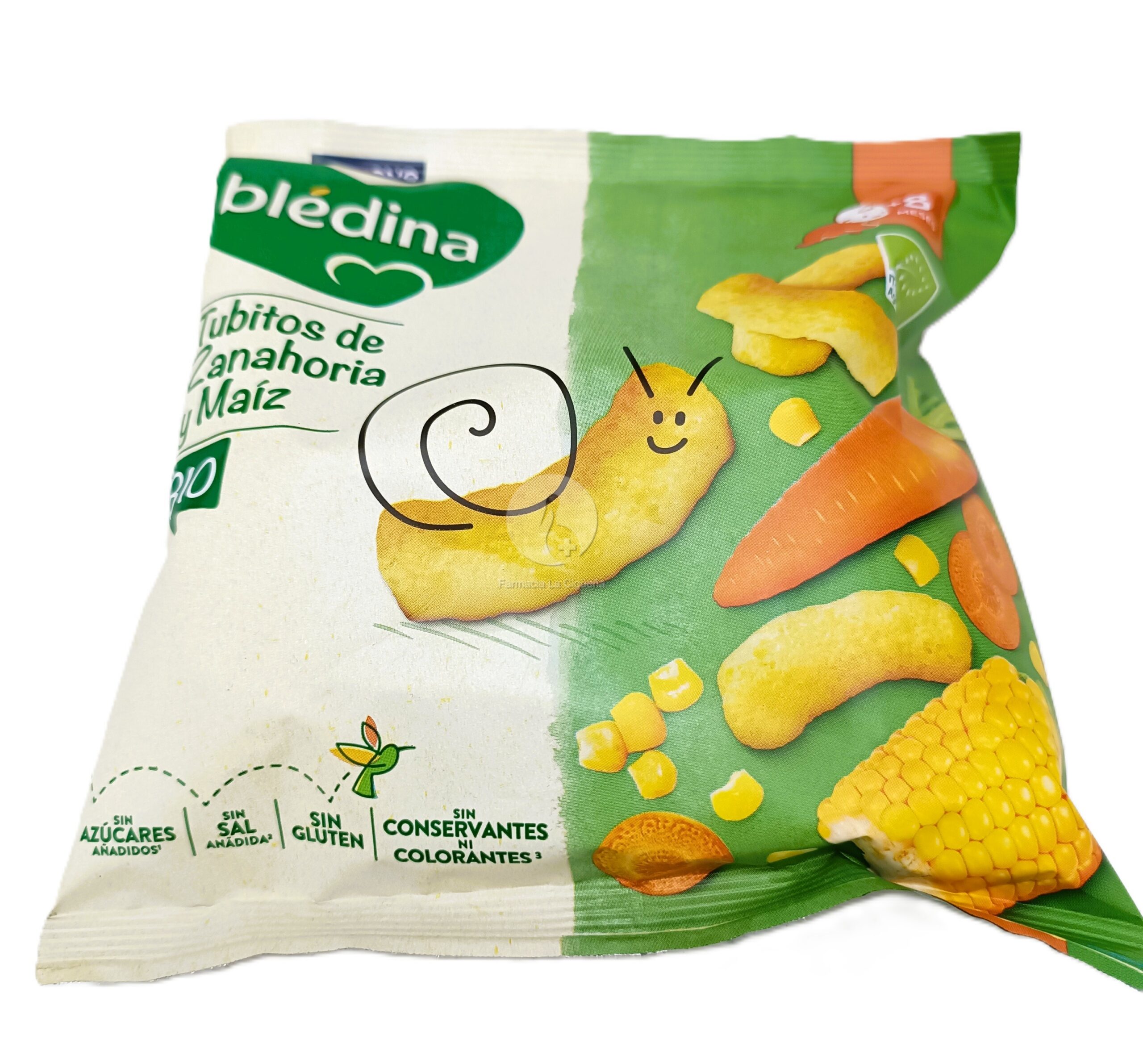 BLEDINA BIO SNACK TUBITOS DE ZANAHORIA Y MAIZ 1 ENVASE 20 G