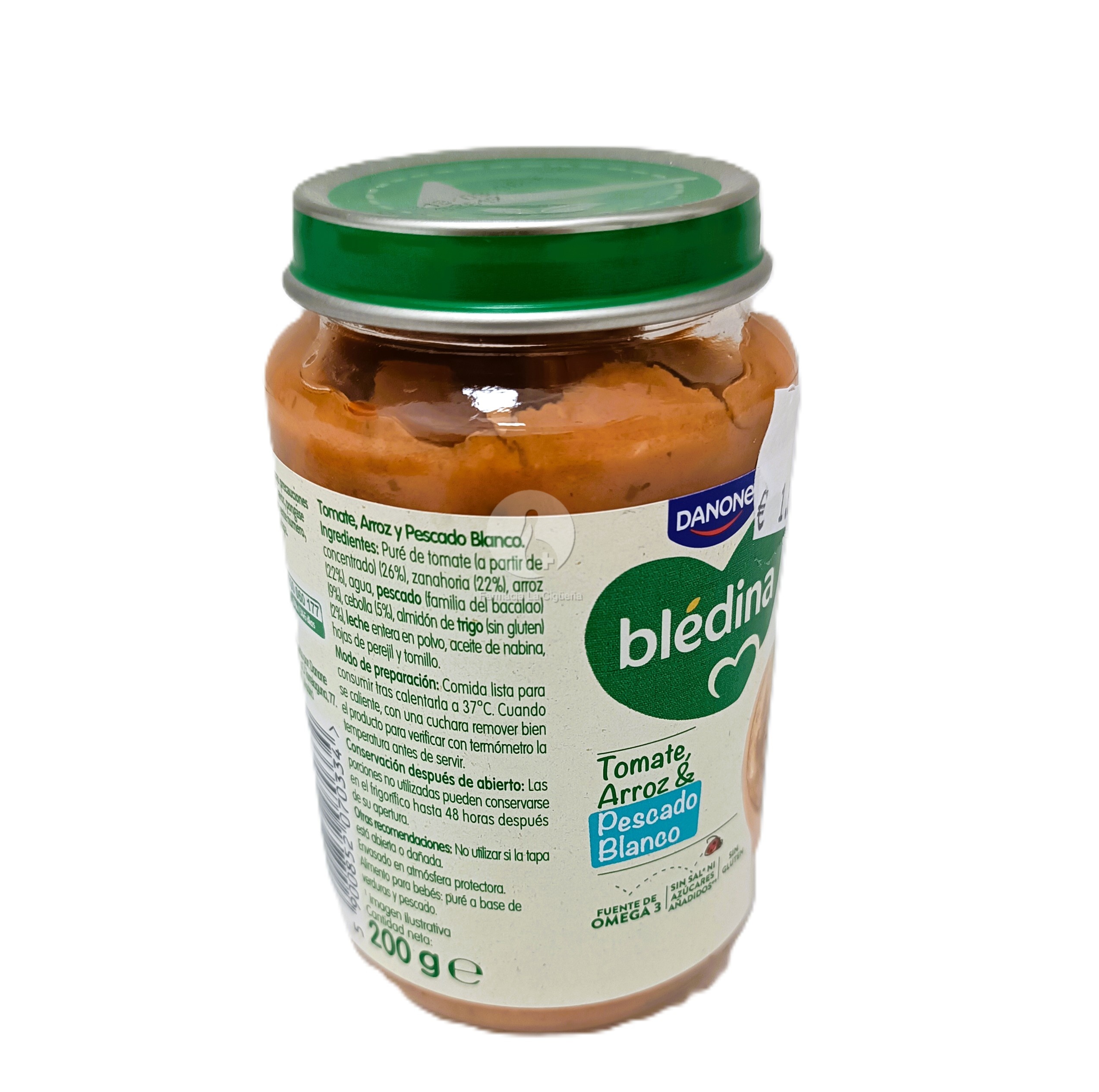 BLEDINA TARRITO TOMATE ARROZ Y PESCADO BLANCO 1 TARRO 200 G