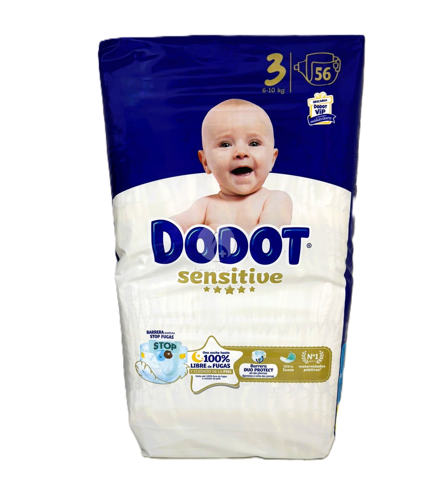 PAÑAL INFANTIL DODOT SENSITIVE TALLA 3 6-10 KG 56 UNIDADES