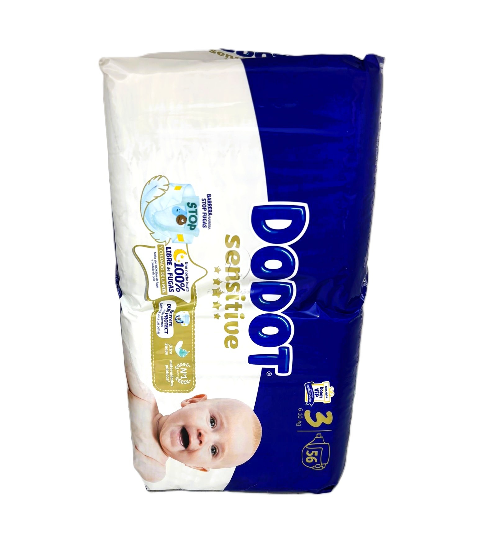 PAÑAL INFANTIL DODOT SENSITIVE TALLA 3 6-10 KG 56 UNIDADES