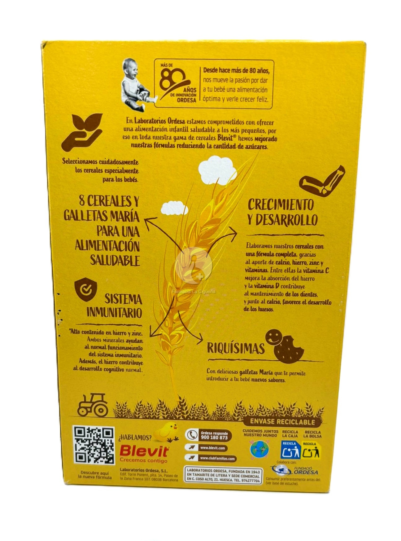 BLEVIT 8 CEREALES CON GALLETA MARIA 1 ENVASE 500 G