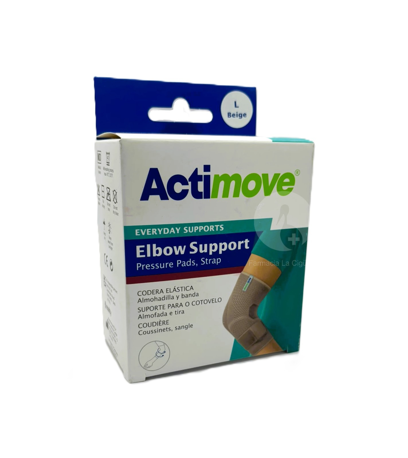 CODERA ELASTICA ACTIMOVE EVERYDAY SUPPORT 1 UNIDAD TALLA L CON ALMOHADILLA Y BANDA